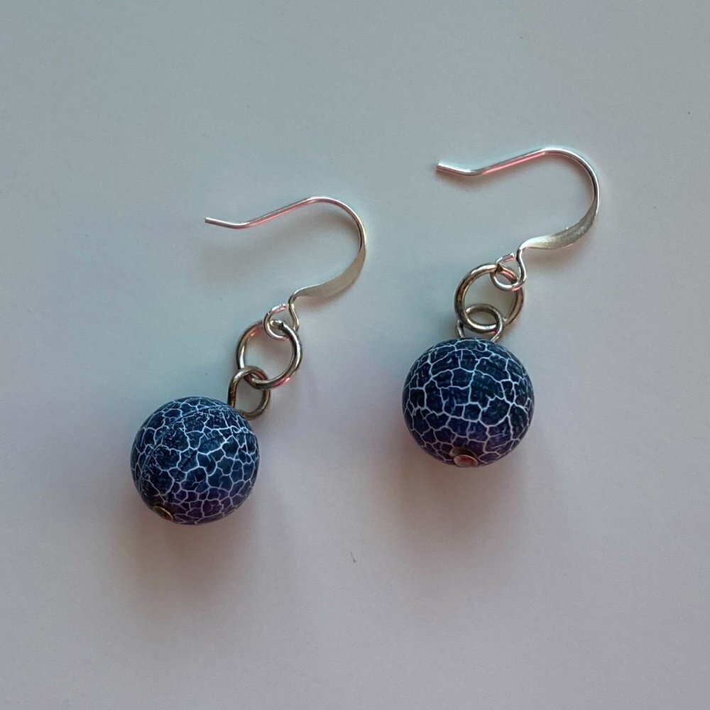 Matte Crackle Agate Earrings